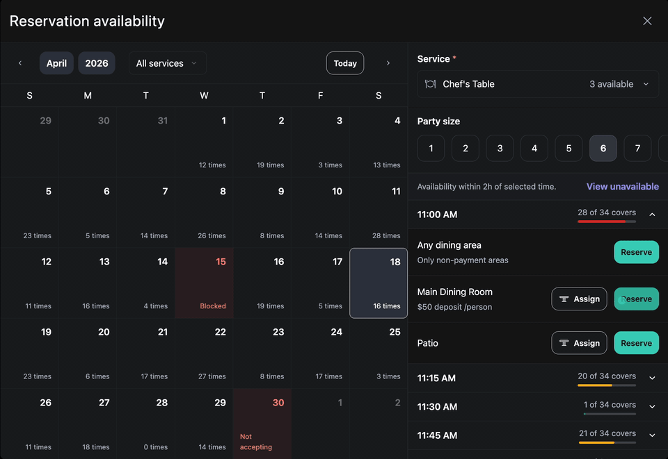 Reservation flow prototype animation