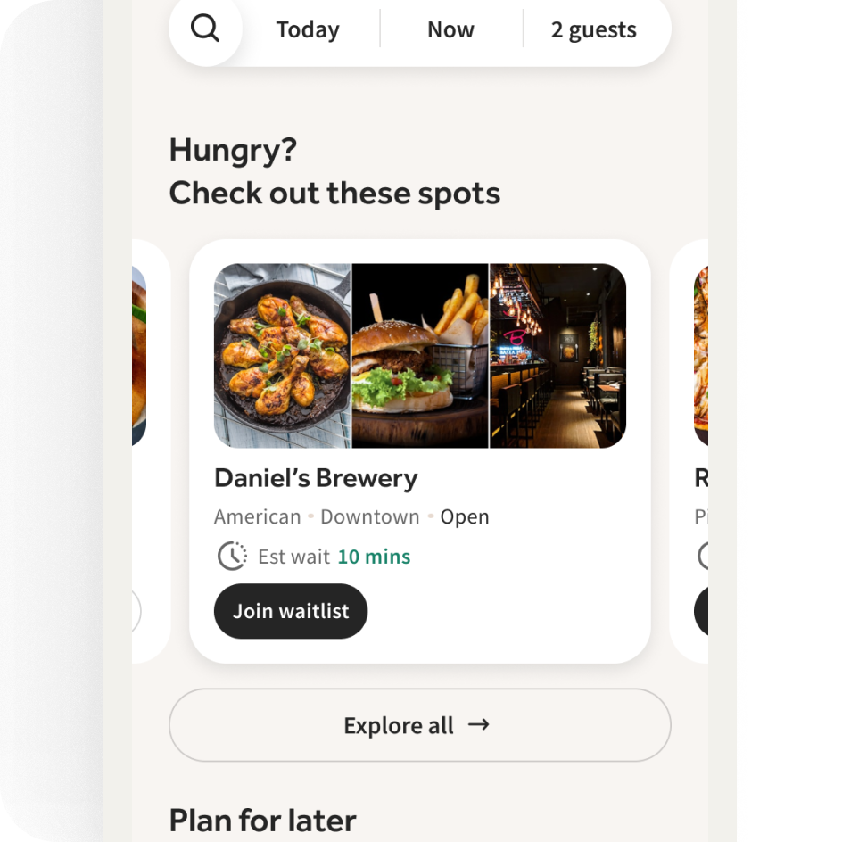 High-intent discovery UI